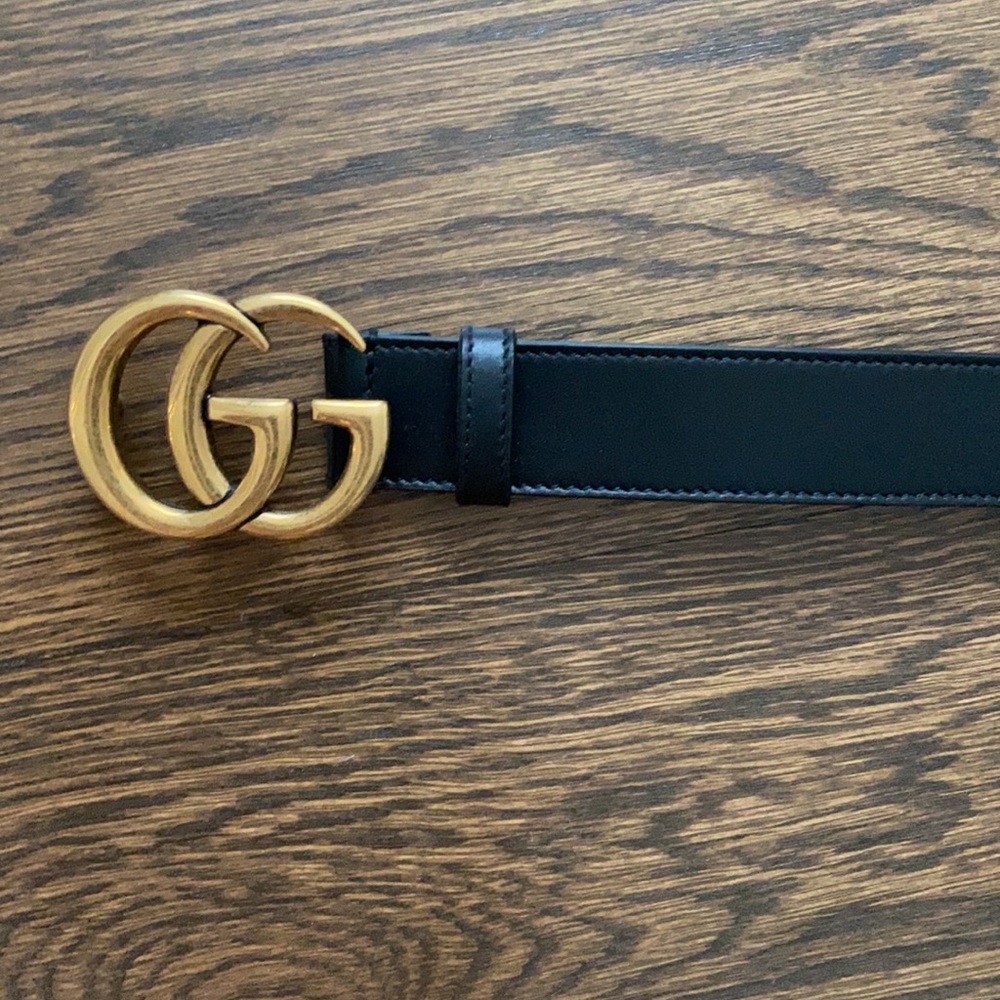 Gucci Double G Wide Leather Belt